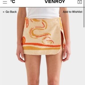 Venroy Women's Jacquard Terry Mini Skirt - Rio Surf Cream and Orange Skirt